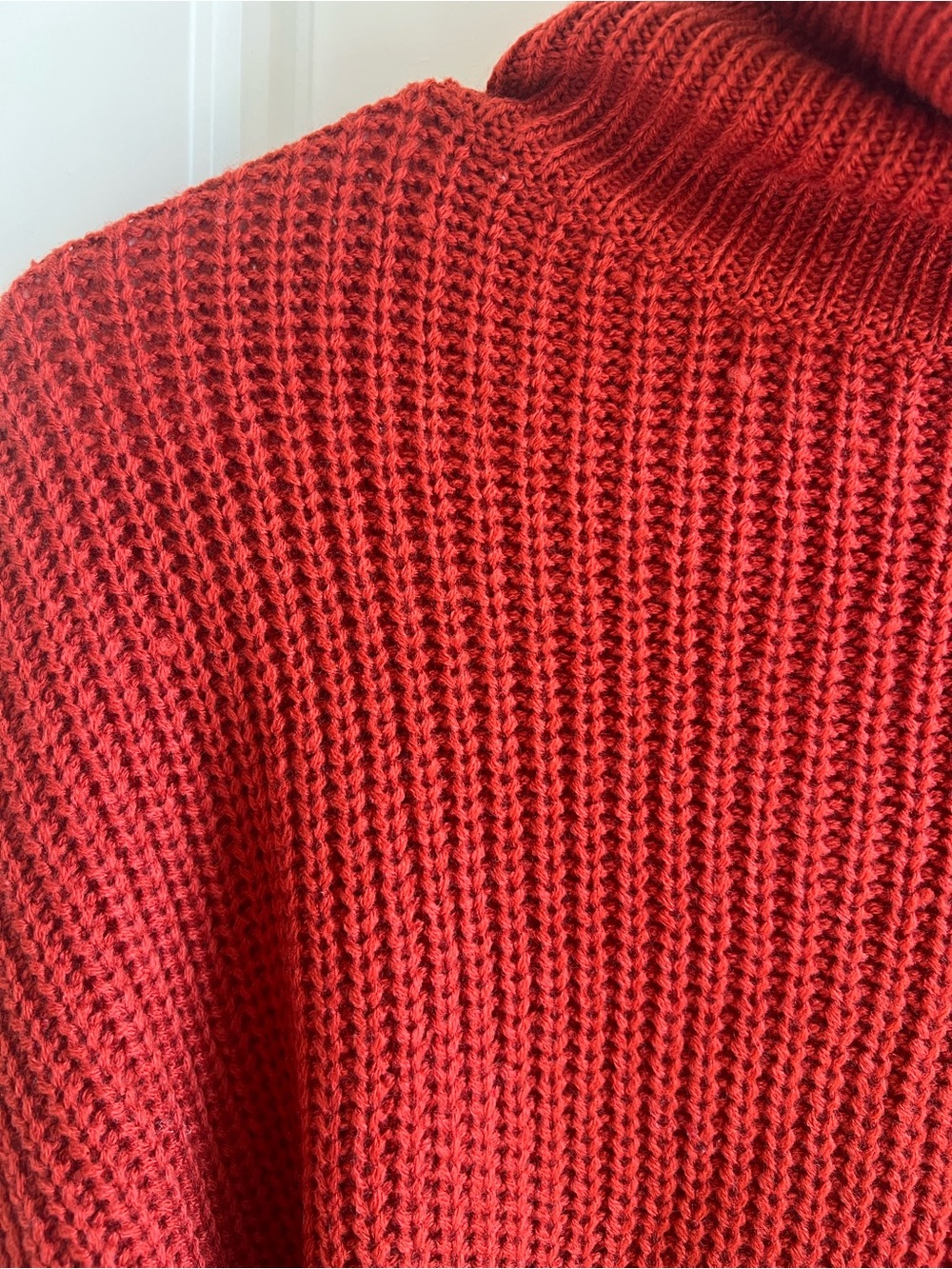 Le Lis Red Turtleneck Fringe Knit Sweater - Picture 4 of 10